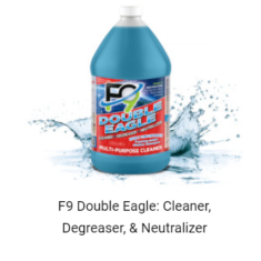 flyer promoting F9 Double Eagle, cleaner, degreaser and neutralizer
