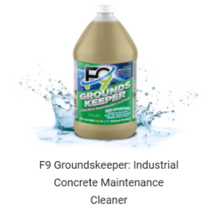 flyer promoting F9 concrete maintenance cleaner