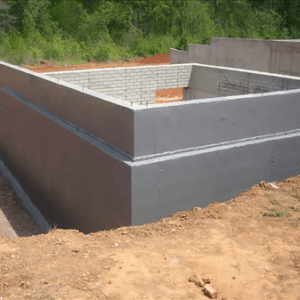 foundation of concrete structure in construction