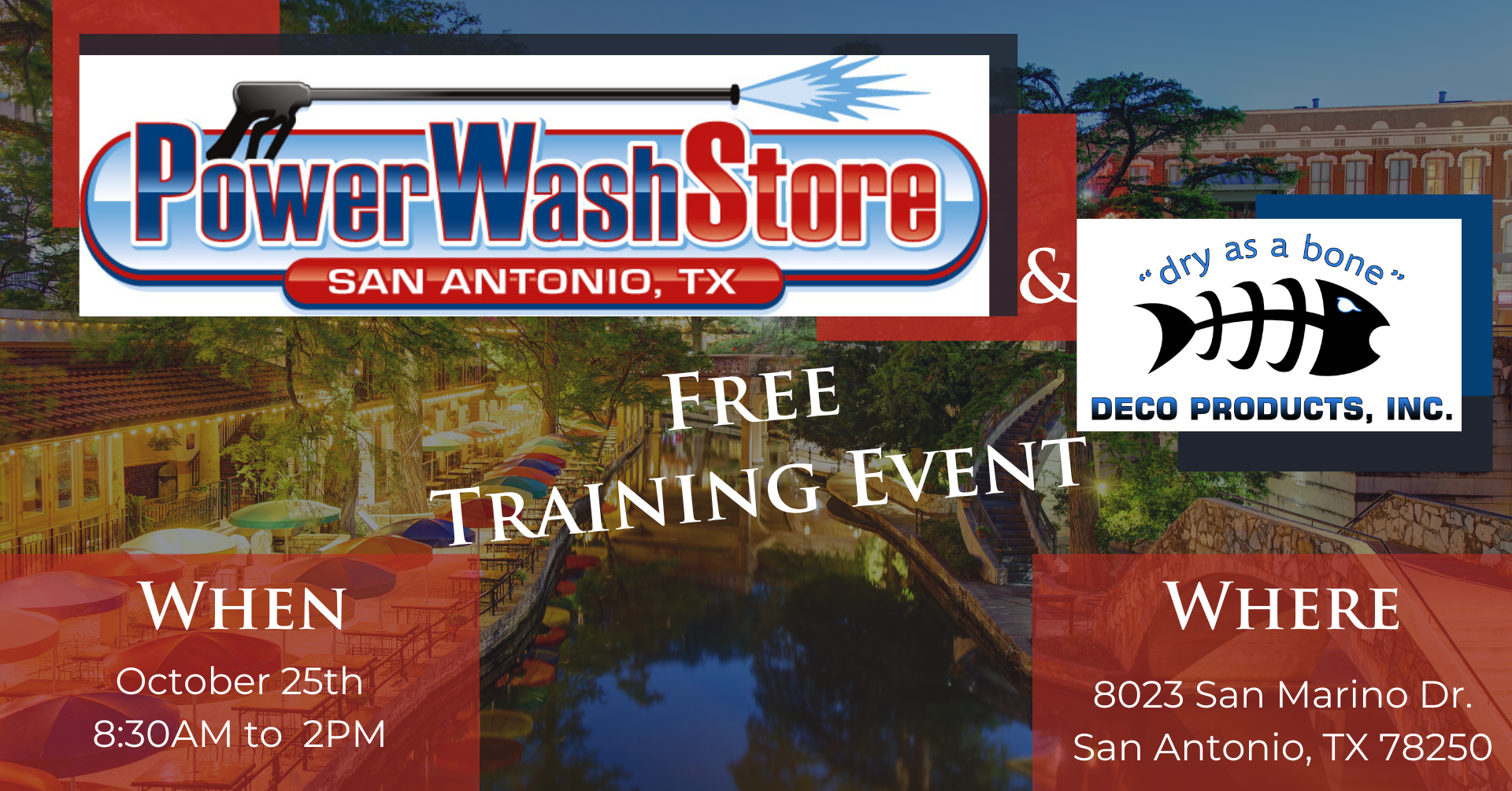 Flyer promoting a free training event in San Antonio