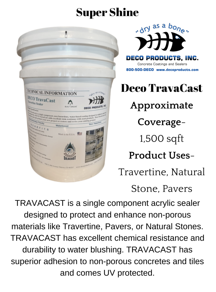 TravaCast – Protective Paver & Travertine Sealer as a Protective Coating | Deco Products, Inc. | Product Image