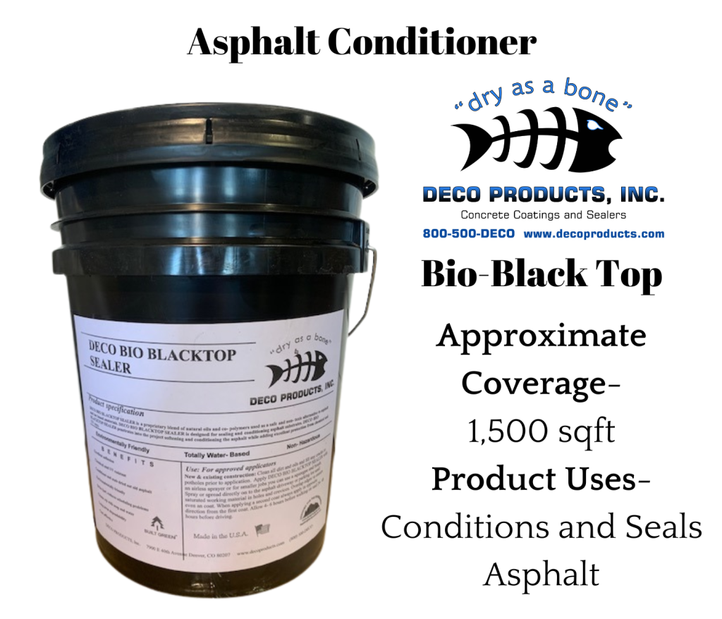 a flyer promoting asphalt conditioner from Deco Products