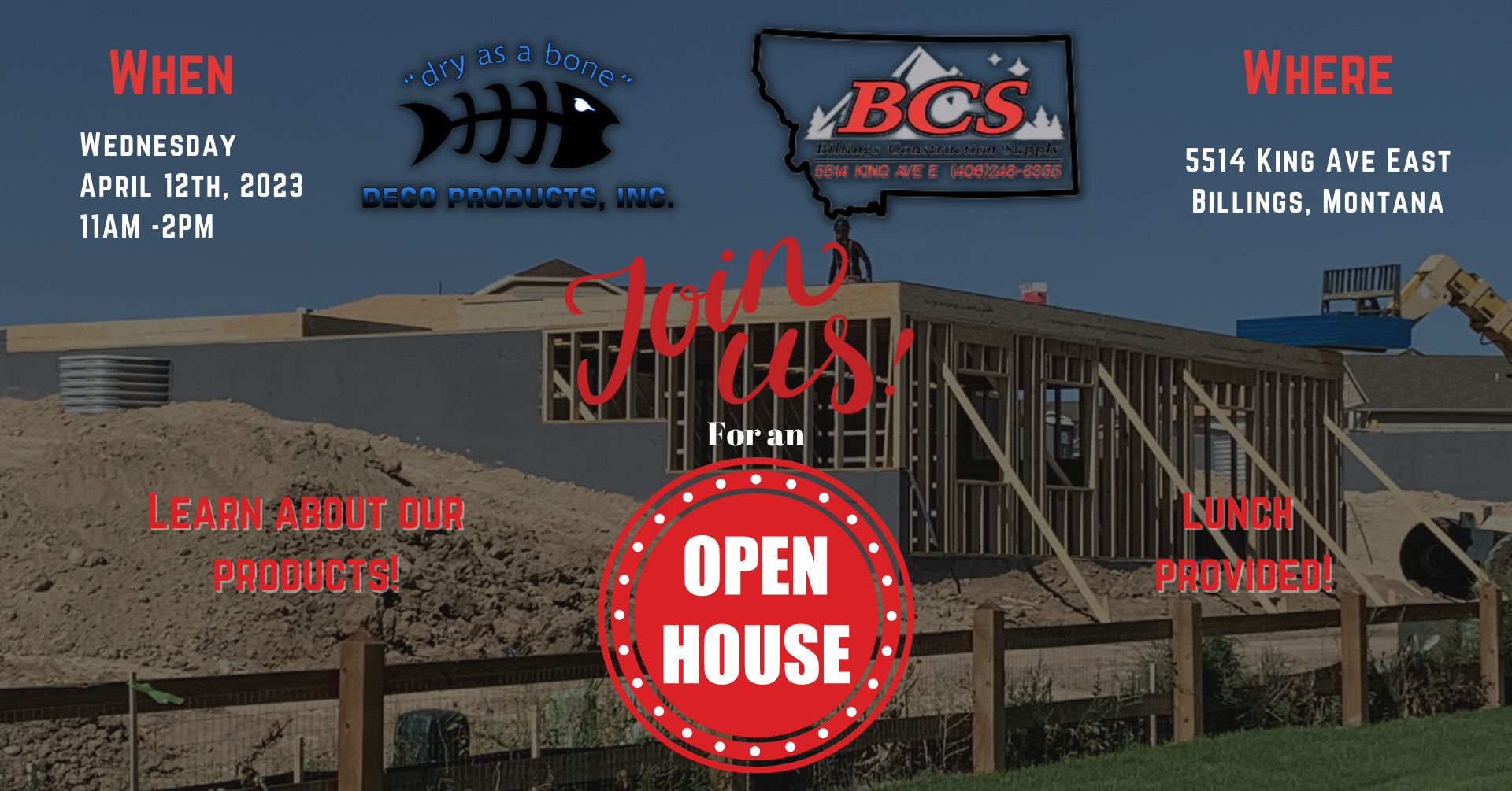 flyer promoting an open house in Montana