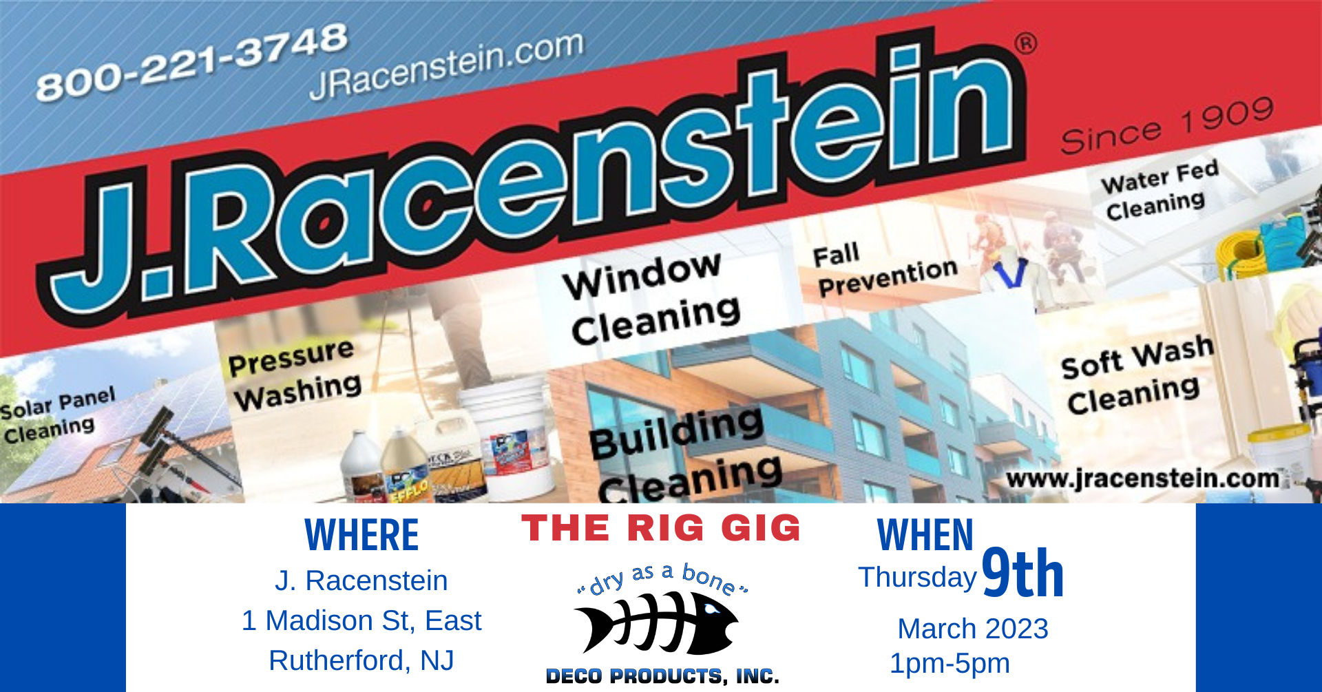 flyer promoting an event at J. Racenstein