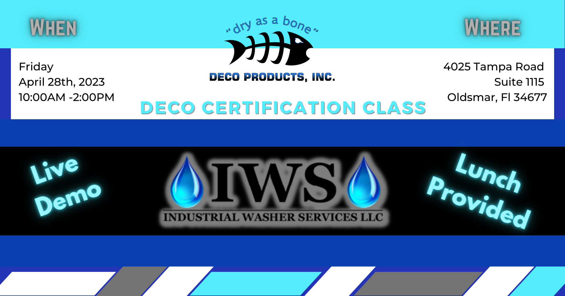 flyer for a deco certification class in Florida