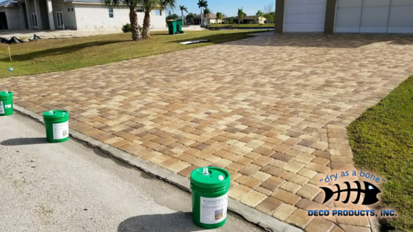 fresh brick overlay on a driveway