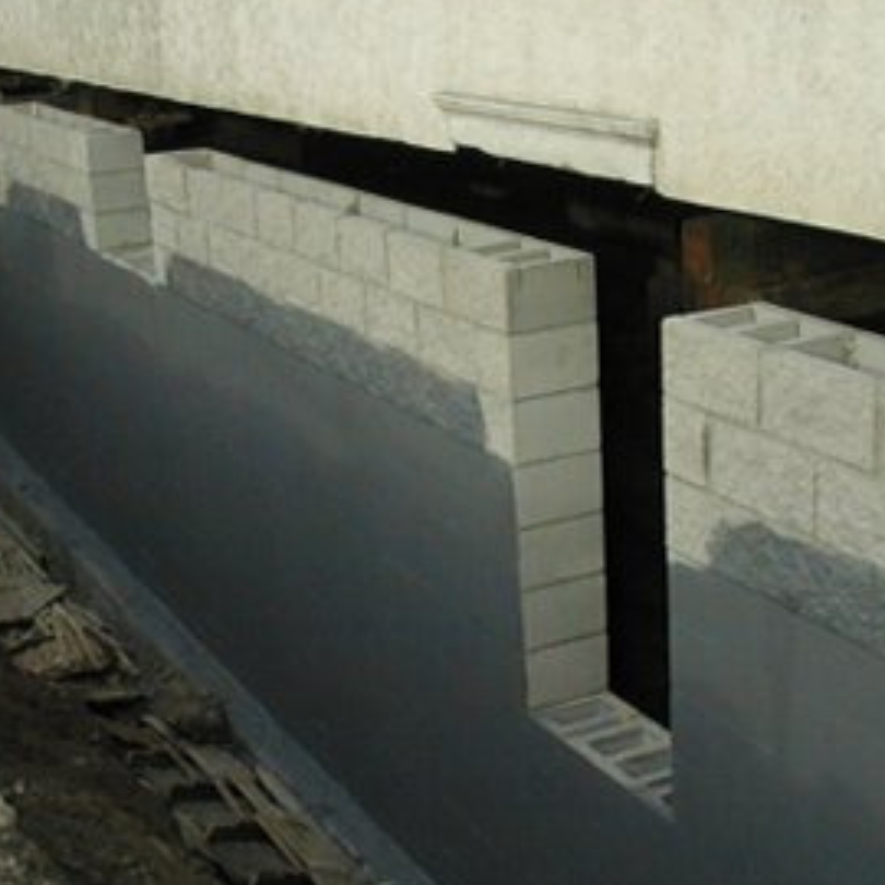 a brick wall being set up