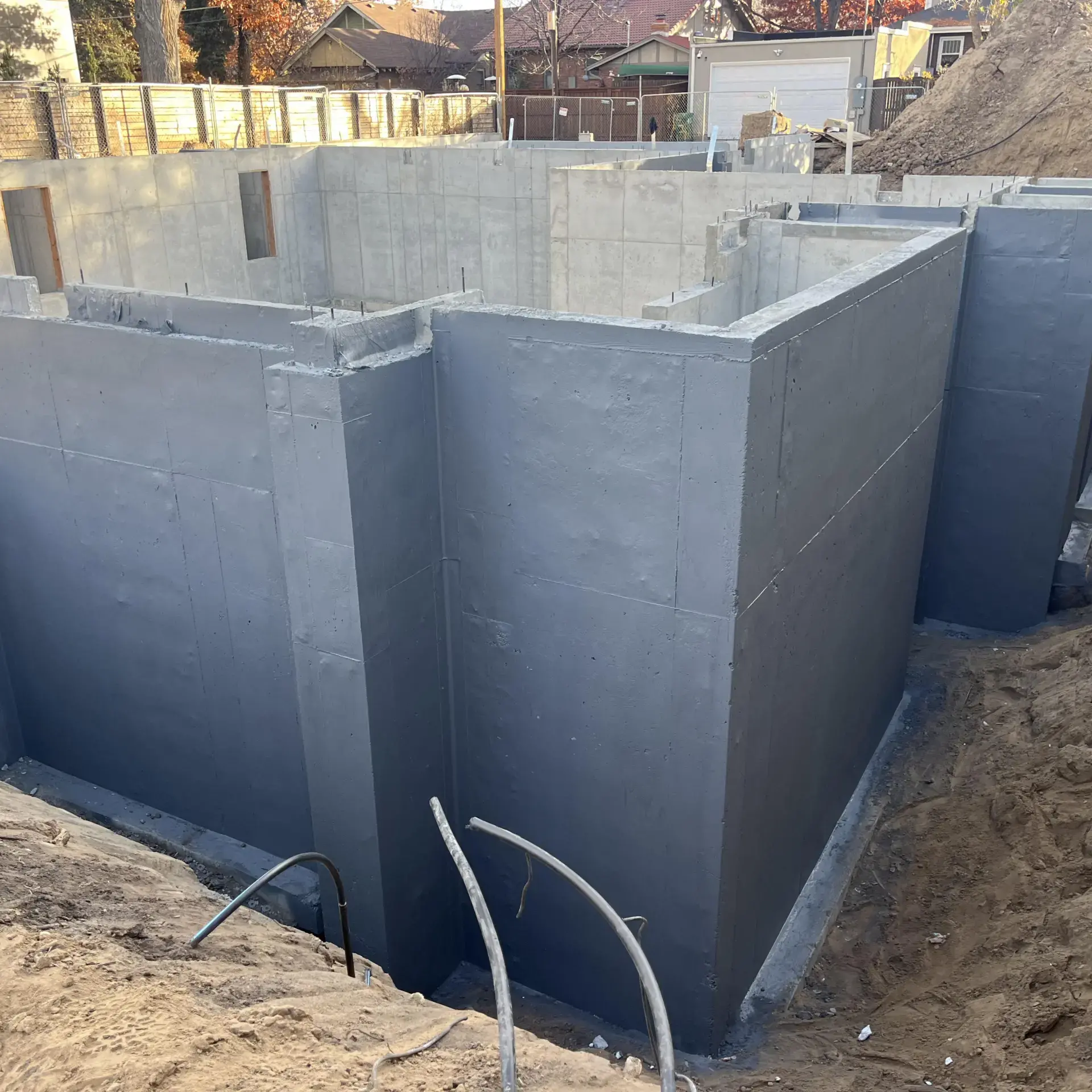 the foundation of a building being built