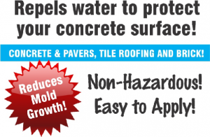 a flyer promoting deco products for concrete, pavers, tile roofing and brick