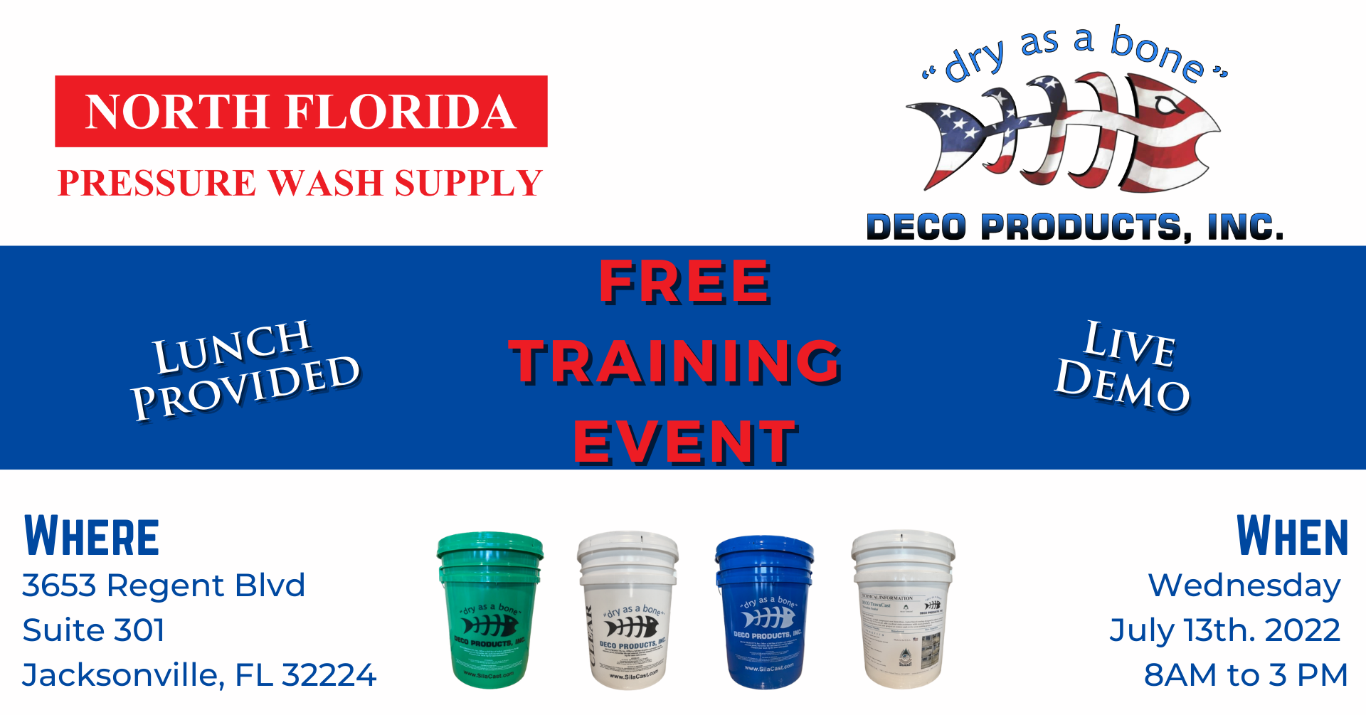 a flyer promoting a free training even in Florida