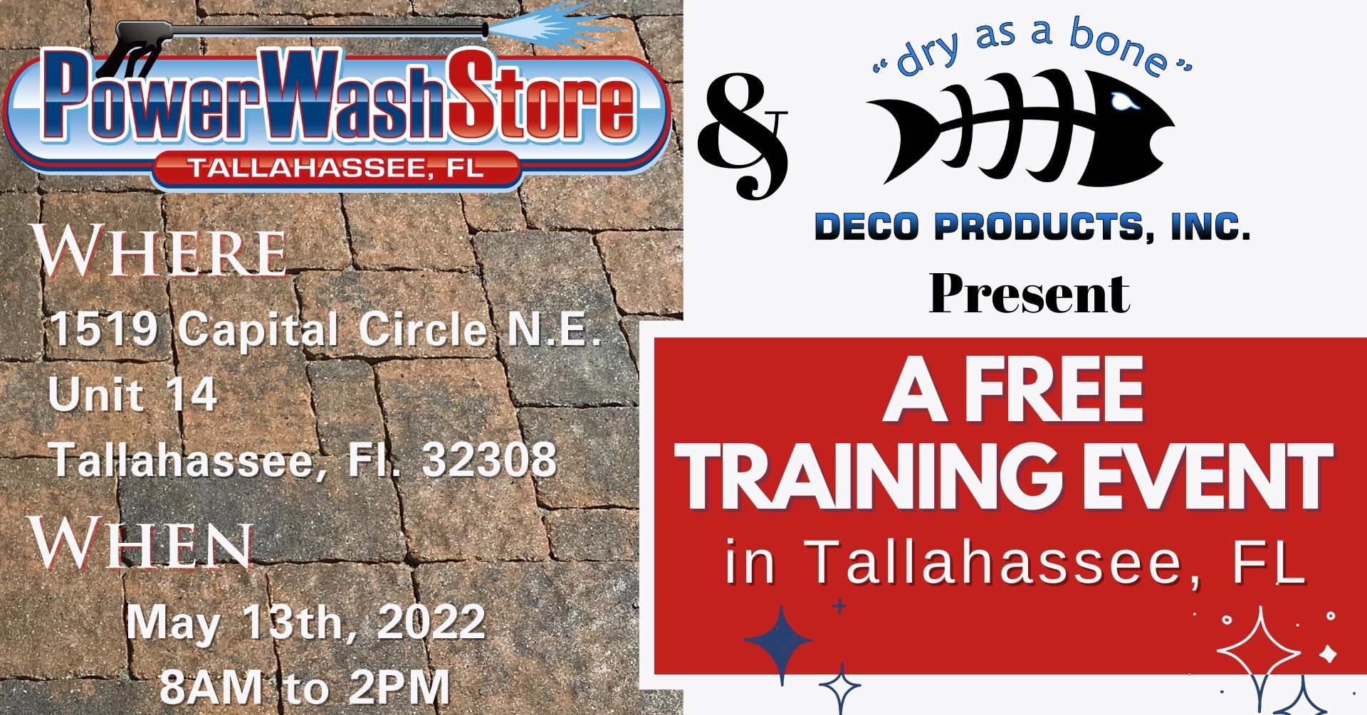 a flyer promoting a free training event for a power wash store