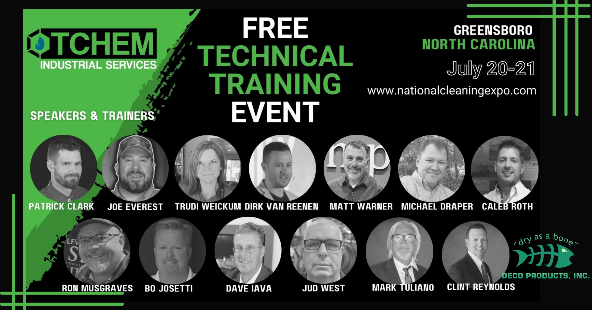 a flyer promoting a free technical training even in North Carolina